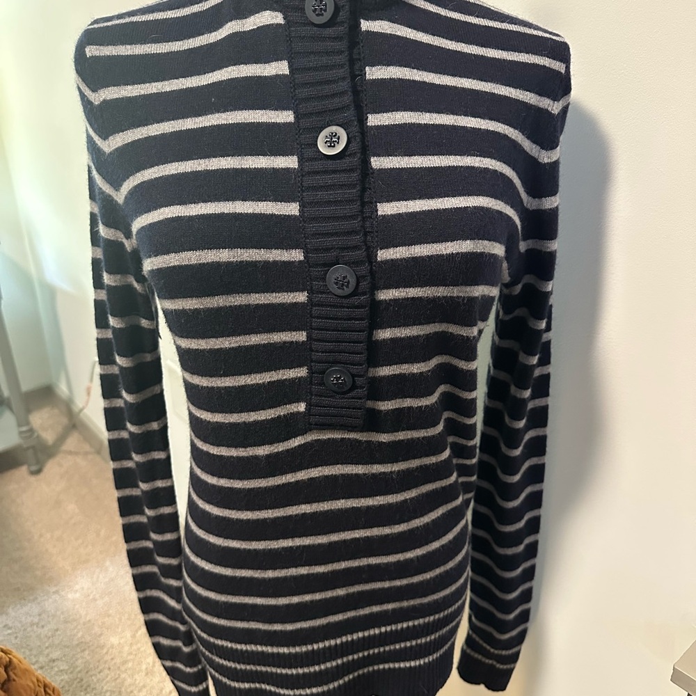 Striped Black and Gray Women's Sweater
